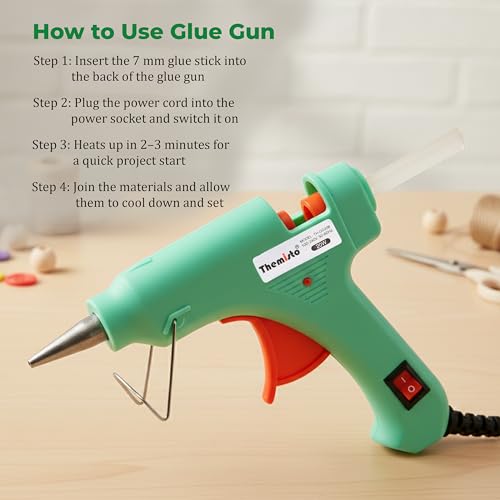 THEMISTO 20 Watt Mini Hot Melt Glue Gun with 10 Glue Sticks for DIY Art and Crafts… - Image 3