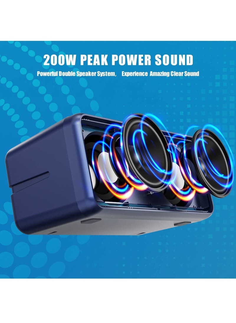 Portable Bluetooth Karaoke System with 2 UHF Wireless Microphones, Colorful LED Lights - Ideal for Adult and Kids’ Parties and Weddings - Image 3