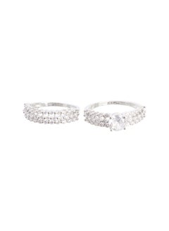 Zircon Stone Twins Ring Size 16