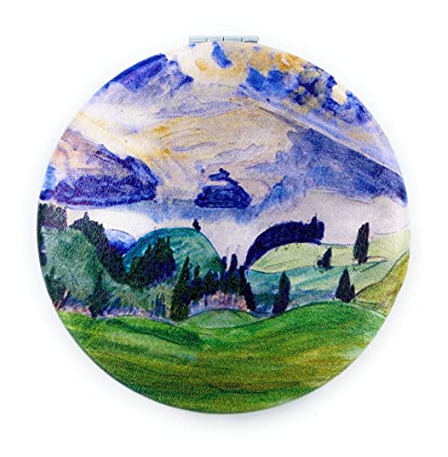 Aeisage Small Mirror Girls Pretty Pocket Mirror Kawaii Makeup Mirror Green Compact Mirror for Kids Erich Heckel Art Deco