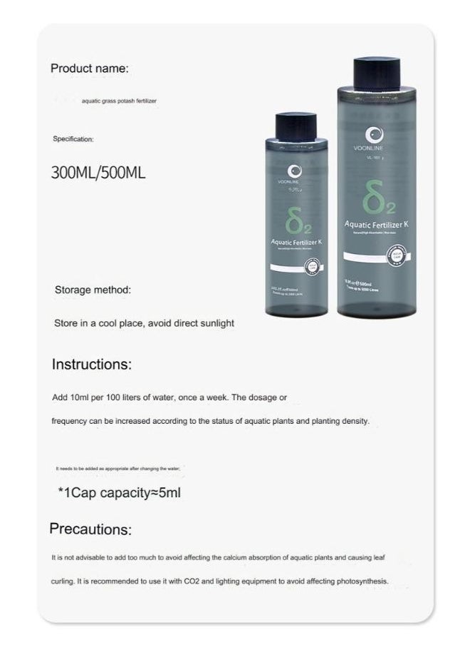 Generic - B&K Voonline Aquarium Fertilizer K, Fe and Nutrient 500ML - Image 1