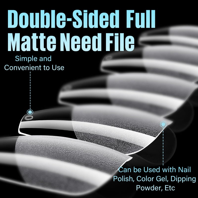 TOMICCA Medium Coffin Nail Tips, 240Pcs Half Matte Soft Acrylic Nail Tips, 12 Sizes Acrylic False Nail Tips, Nail Extension Tips for Beginner and Professional Home Diy - Image 4