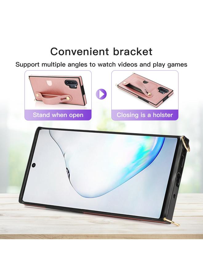 S-TOP Case For Samsung Galaxy Note 10 Pro Wrist Strap PU+TPU Shockproof Protective Case with Crossbody Lanyard & Holder & Card Slot - Image 5