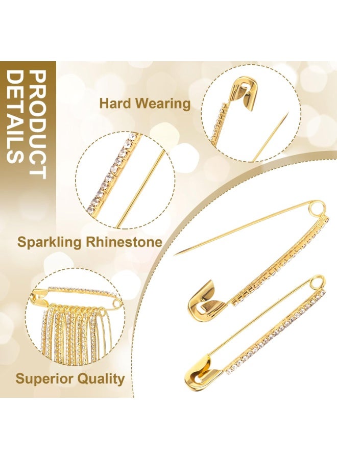 SUNSAR 10pcs Rhinestone Safety Pins, Women Safety Pin Brooches, Decorative Sock Charm Jewelry Making Supplies for Clothes, Hats, Shawl - Image 3