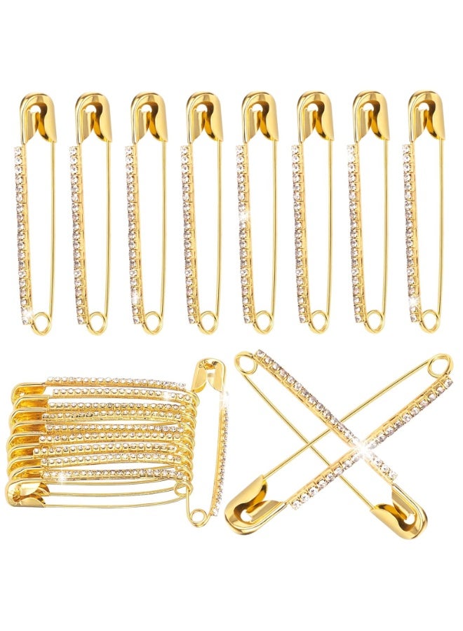 SUNSAR 10pcs Rhinestone Safety Pins, Women Safety Pin Brooches, Decorative Sock Charm Jewelry Making Supplies for Clothes, Hats, Shawl - Image 1