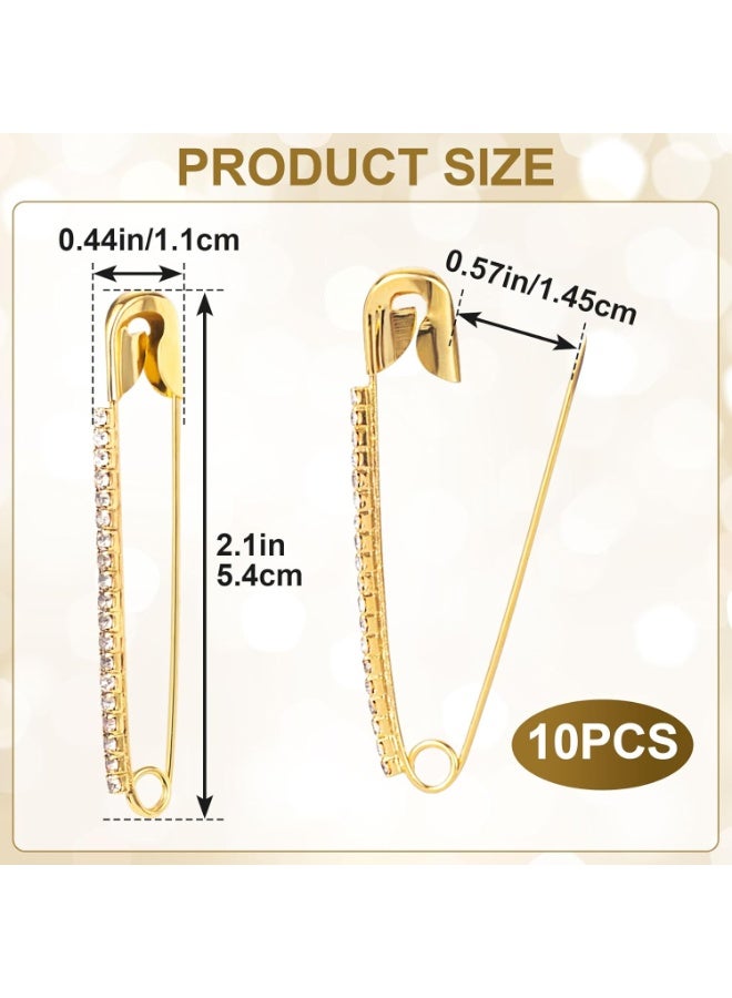 SUNSAR 10pcs Rhinestone Safety Pins, Women Safety Pin Brooches, Decorative Sock Charm Jewelry Making Supplies for Clothes, Hats, Shawl - Image 2