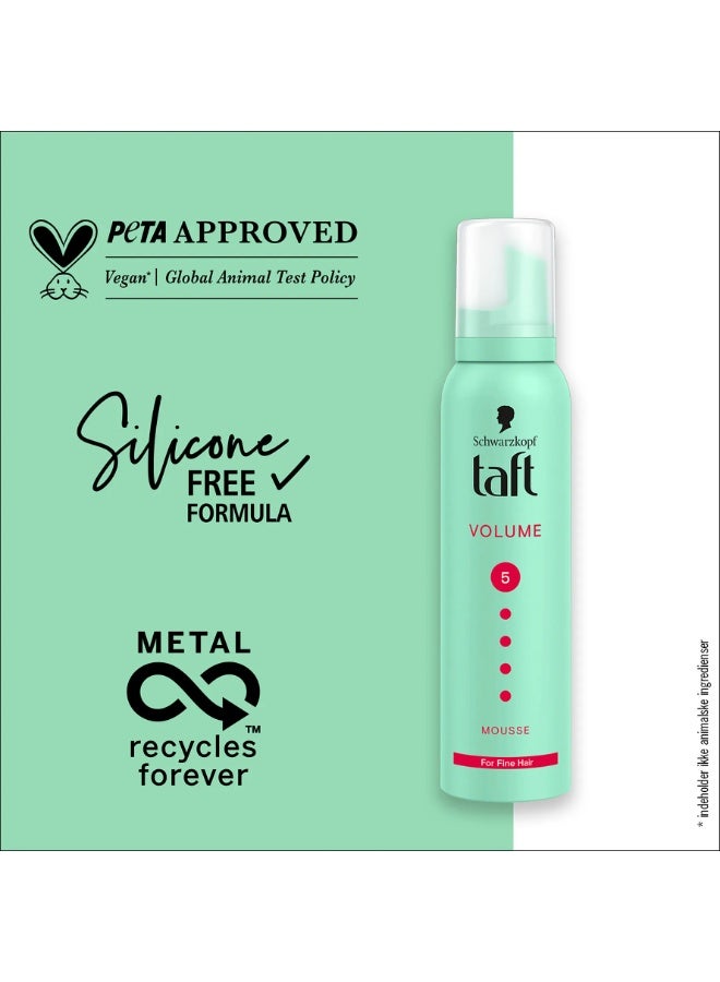 Schwarzkopf TAFT Mousse Volume Thinning Hair, Hold Level 5, Hair Mousse for Volume and Very Strong Hold, Hair Styling with 24 Hours Long-Lasting Hold 150ml - Image 2