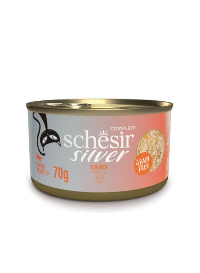 Schesir New Silver Senior Cat Whfood Chicken 70g can