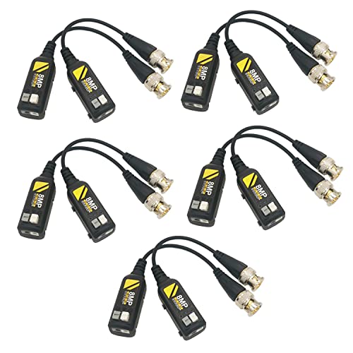 Douzime 5 Pairs 4K CCTV Video Balun Connectors Passive AHD/TVI/CVI/CVBS Signal Transceivers Compatible with 8MP/5MP/4MP/3MP/720P/960P/1080P Single Channel for BNC Male Cable Security Camera System - Image 5