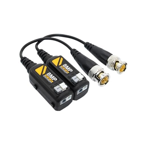 Douzime 5 Pairs 4K CCTV Video Balun Connectors Passive AHD/TVI/CVI/CVBS Signal Transceivers Compatible with 8MP/5MP/4MP/3MP/720P/960P/1080P Single Channel for BNC Male Cable Security Camera System - Image 4