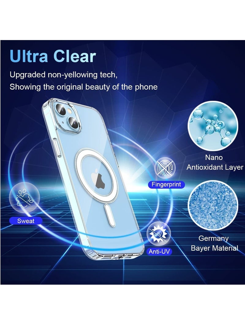 Houmt - iPhone 14 Cover Clear Magsafe with Built-in Magnets Crystal Clear Yellow Resistant Anti-Scratch Slim Soft  Protective Case - Image 1