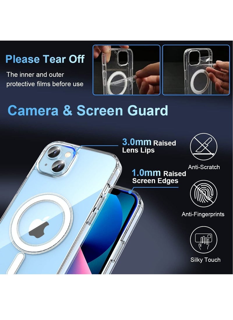 Houmt - iPhone 14 Cover Clear Magsafe with Built-in Magnets Crystal Clear Yellow Resistant Anti-Scratch Slim Soft  Protective Case - Image 1