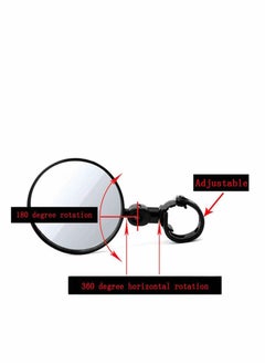 SYOSI 1 Pack Bar End Bike Mirrors Mountain Bicycle Rear View Mirrors 360 Dregree Rotatable Adjustable Handlebar Mounted Plastic Convex Mirror for Mountain Road Bike Cycling  - Image 3