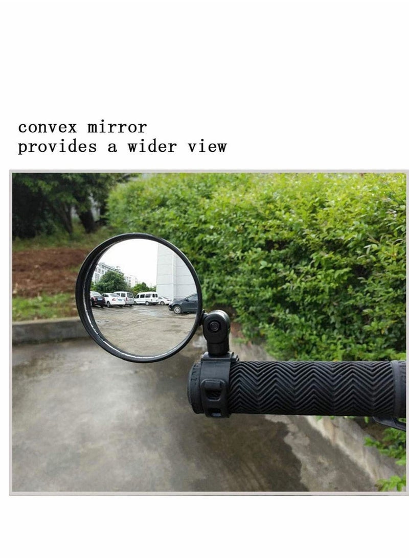 SYOSI - 1 Pack Bar End Bike Mirrors Mountain Bicycle Rear View Mirrors 360 Dregree Rotatable Adjustable Handlebar Mounted Plastic Convex Mirror for Mountain Road Bike Cycling - Image 1