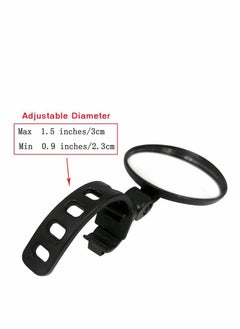 SYOSI 1 Pack Bar End Bike Mirrors Mountain Bicycle Rear View Mirrors 360 Dregree Rotatable Adjustable Handlebar Mounted Plastic Convex Mirror for Mountain Road Bike Cycling  - Image 2