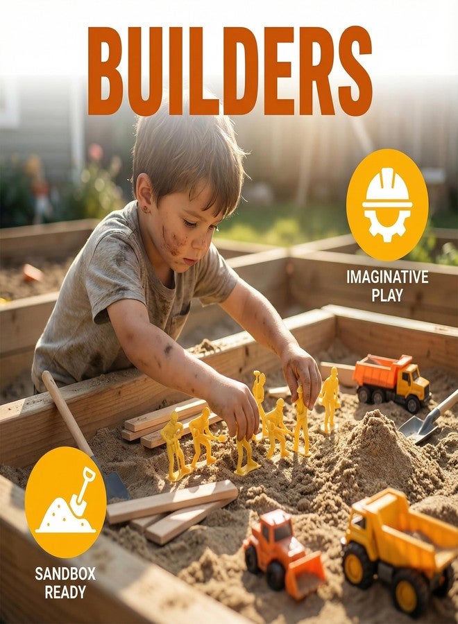 Garneck 54Pcs Miniature Construction Worker Figurines Set for Kids Realistic Engineering Doll Tiny People Action Figure Model Construction Site Playset for Display Education Collecting - Image 2