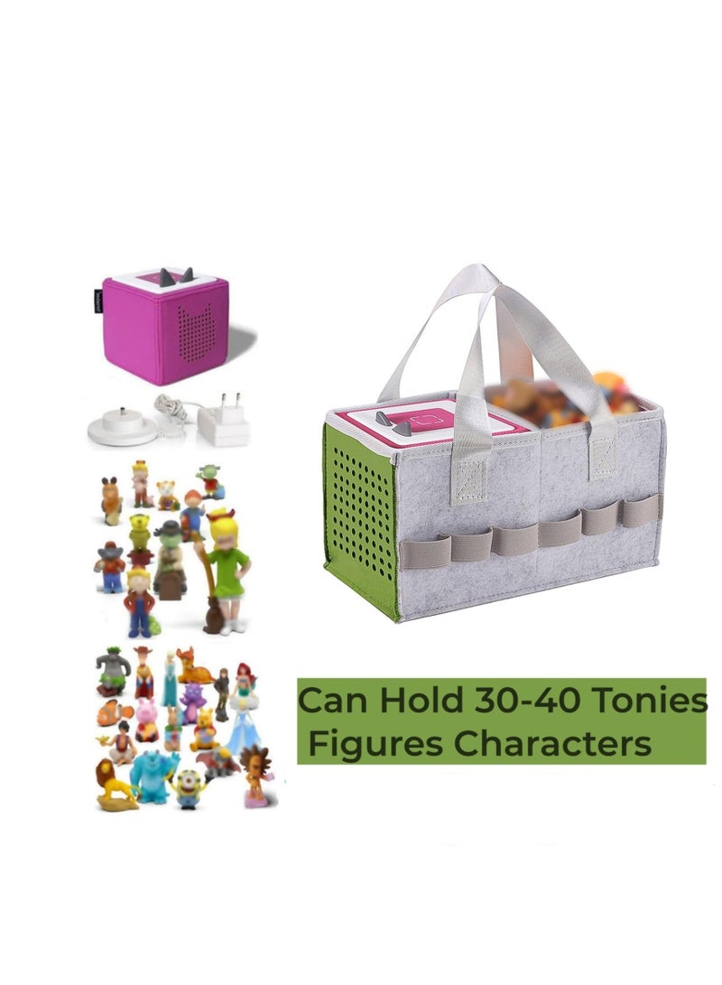 Case for Toniebox Starter Set, Bag for Tonies Box Kids Hard Case with Handle, Portable Travel Case for Toniebox Starter Set, Portable Carrying Case for Toniebox, Compatible with Tonies Figure, Green  - Image 3