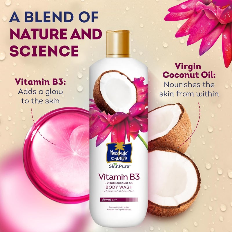 Parachute Skin Pure Body Wash Vitamin B3 (Niacinamide) 400ML Twin Pack - Image 2