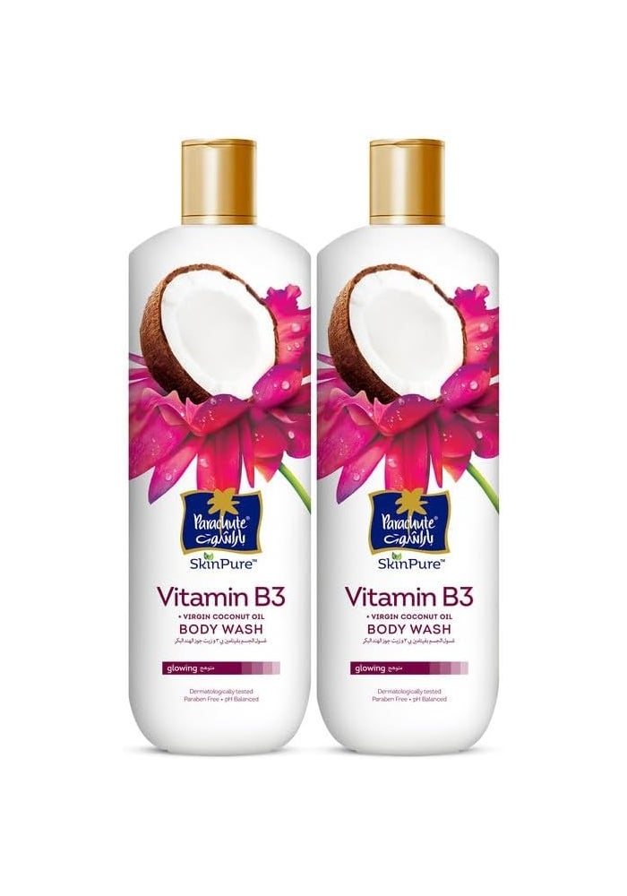 Parachute Skin Pure Body Wash Vitamin B3 (Niacinamide) 400ML Twin Pack - Image 1