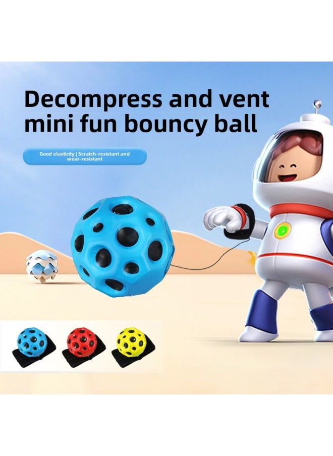 null - Lunar Elastic Ball Rebound With Rope Children's Toy Outdoor Rebound Ball With Wrist Strap Hand Throw Up The Spin Magic Ball-Specifications:Upgraded Moon Style-color  Free Wristband - Image 1