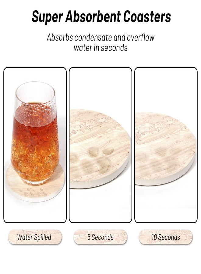 Billbotk 9 Pieces Ceramic Coasters for Coffee Table Absorbent, Drink Coasters with Holder, Marble Style Coasters for Wooden Table, Home Decor, Suitable for Kinds of Cups, 4 Inches - Image 5
