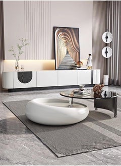 Raffine Multipurpose Modern Luxury 360 Degree Rotatable Design Coffee Table Swivel Side Table Center Table Serving Table for Living Room Bedroom Home Office 128x37 cm (Fully Assembled)  - Image 3