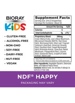 BIORAY Kids Ndf Happy, Peach - 2 Fl Oz - Removes Unwanted Organisms That Can Trigger Irritability, Anxiety Relief - 1-2 Month Supply  - Image 2