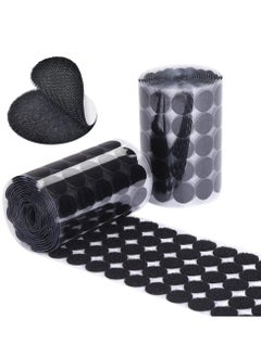 KASTWAVE Self Adhesive Dots Tapes Sticky Back Coins Dots with Hook and Loop Velcro Round Pads 20mm Diameter Strong Waterproof Round Dot Dots with Adhesive for Home Office School 150 Pairs Black  - Image 1