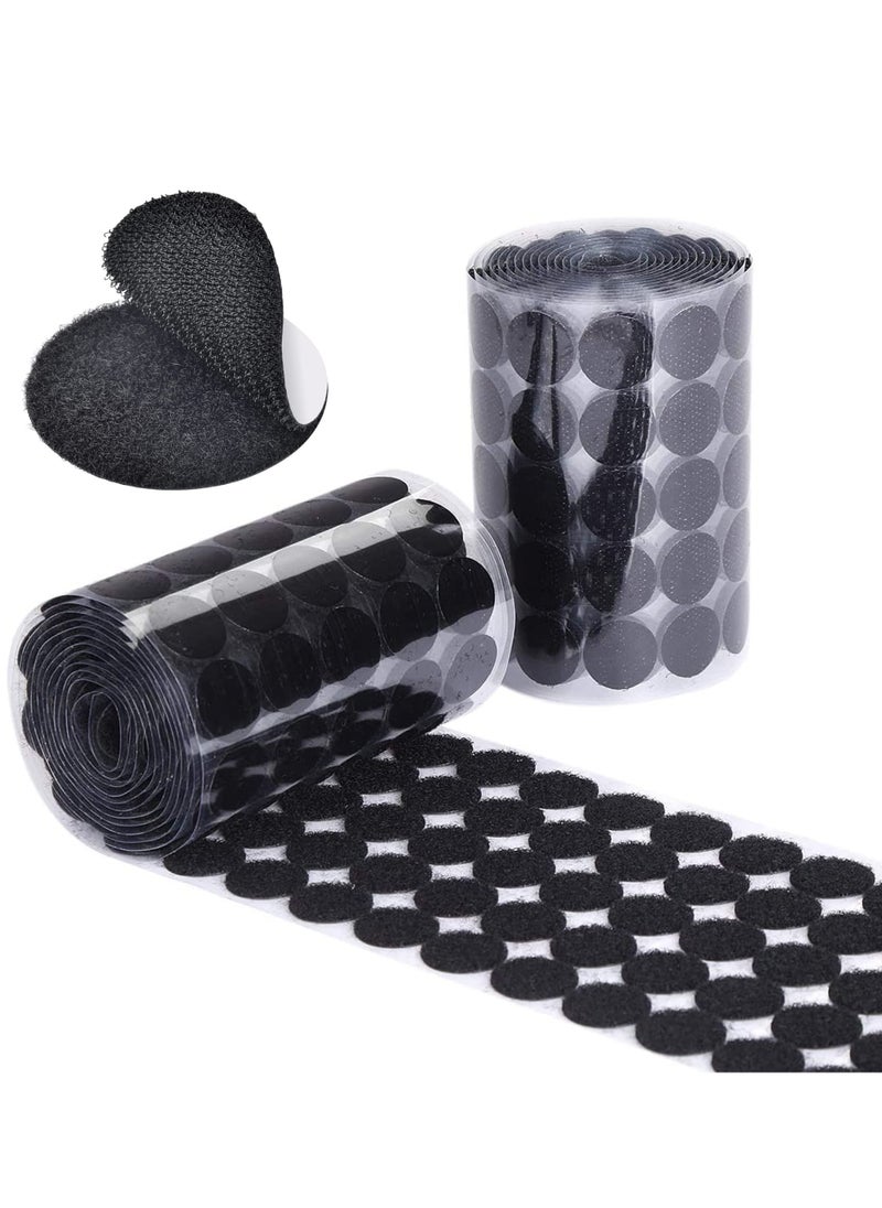KASTWAVE - Self Adhesive Dots Tapes Sticky Back Coins Dots with Hook and Loop Velcro Round Pads 20mm Diameter Strong Waterproof Round Dot Dots with Adhesive for Home Office School 150 Pairs Black - Image 1
