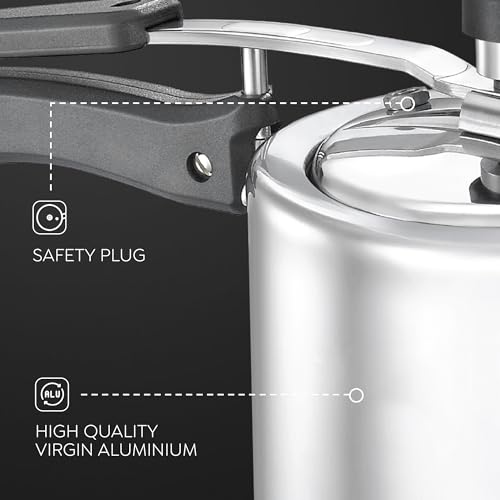 Judge By Prestige Deluxe 3 L Induction Bottom Pressure Cooker (Aluminium), 700 milliliters,Silver - Image 3