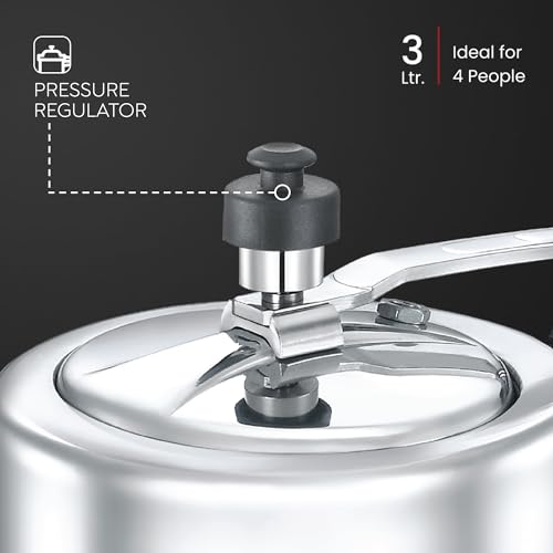 Judge By Prestige Deluxe 3 L Induction Bottom Pressure Cooker (Aluminium), 700 milliliters,Silver - Image 4