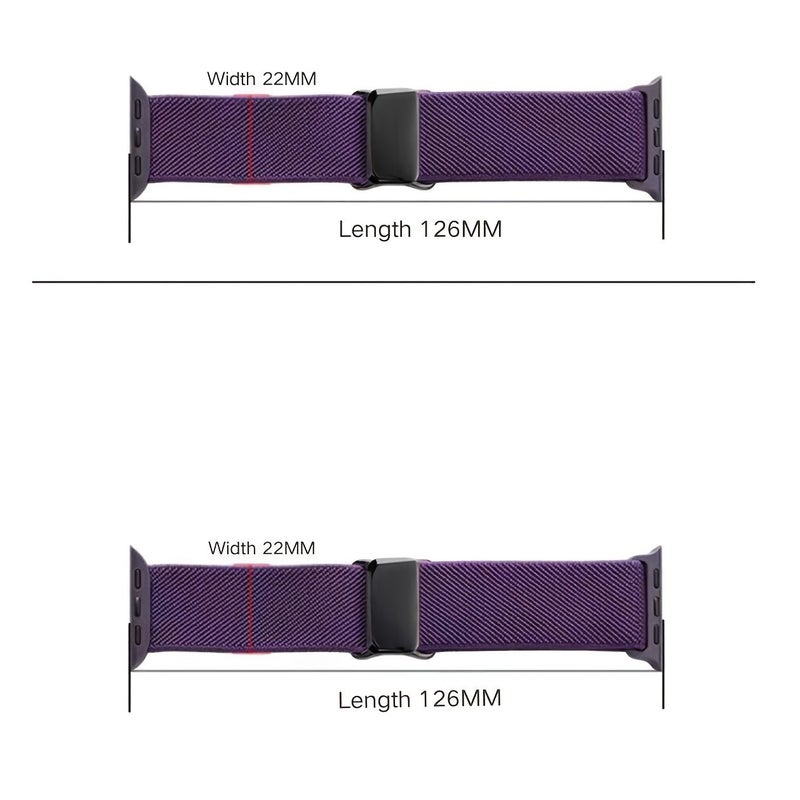 Wine Red Magnetic Nylon Strap 38 40 41mm For Apple Watch - Image 2