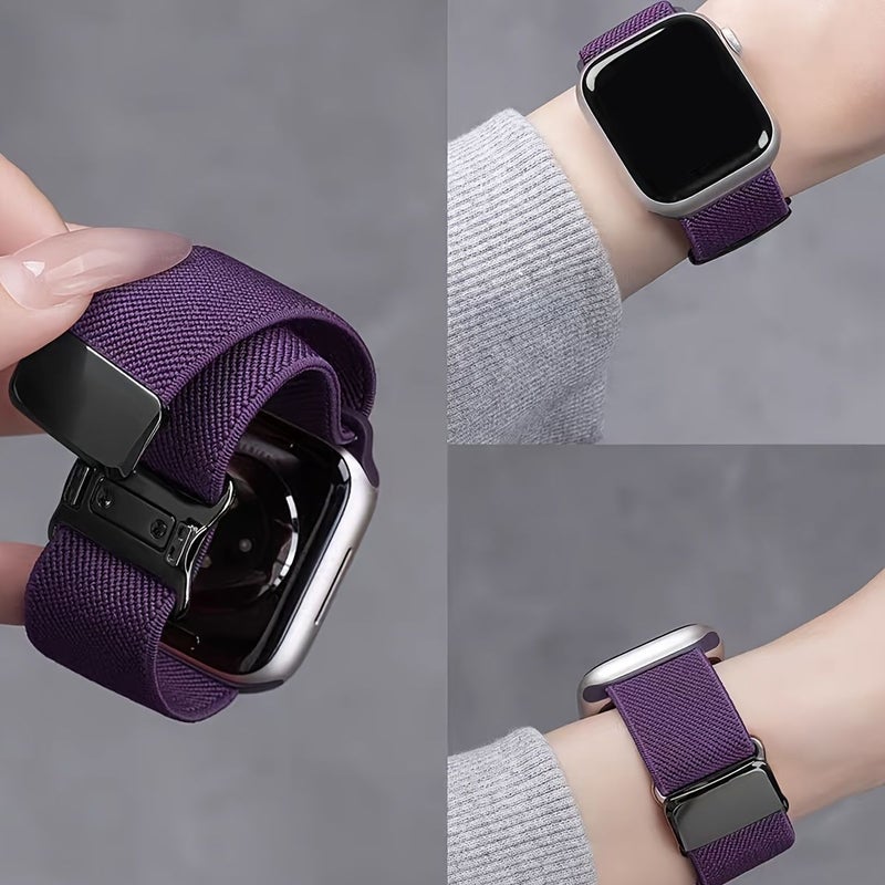 Wine Red Magnetic Nylon Strap 38 40 41mm For Apple Watch - Image 4