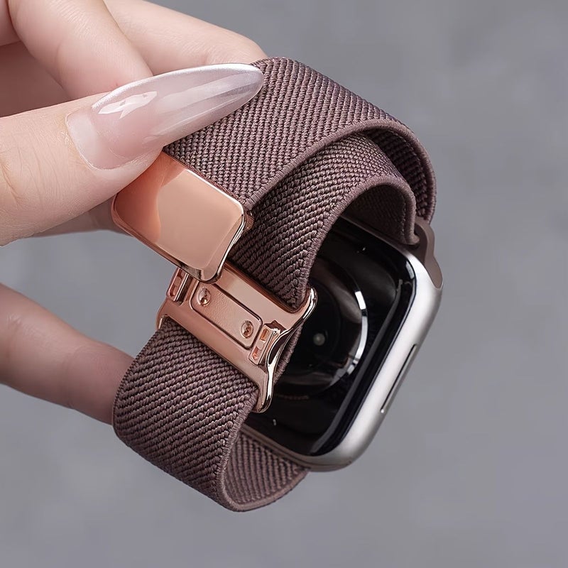 Wine Red Magnetic Nylon Strap 38 40 41mm For Apple Watch - Image 5