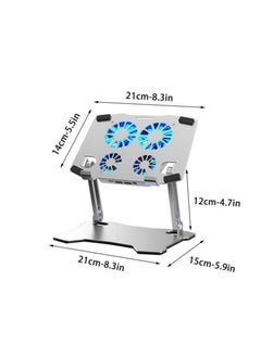 Tablet Pad Holder, 5.5-8.3 Inch Laptop Stand, Tablet Cooler Holder With 4 Fans, Tablet Cooler With TYPE-C Input, Two USB Outputs(Silver) - pzsku/Z3FBE42626F5C4519F5CAZ/45/_/1664508816/670bd77a-7f3e-4530-91ad-29af25b0e548