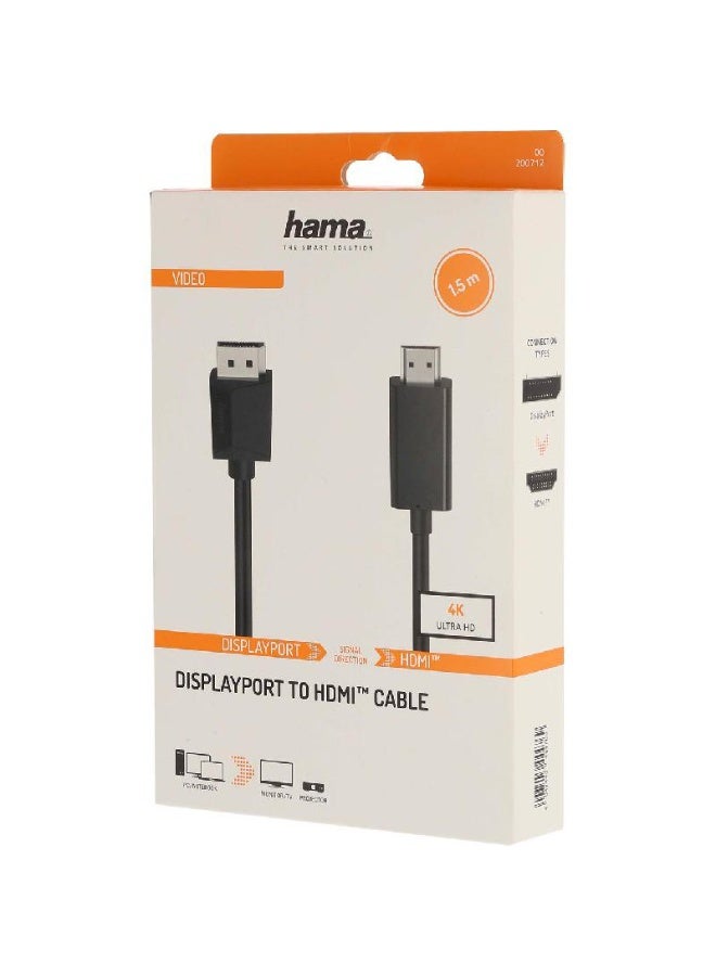 هاما كابل من منفذ العرض إلى HDMI AV بطول 1.50 متر (4.92 قدم) - Image 2