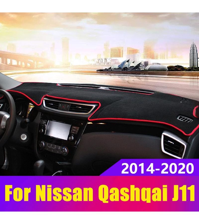 Dash Cover For Nissan Qashqai J11 2014 2017 2018 2019 2020 LHD Black Side - Image 1