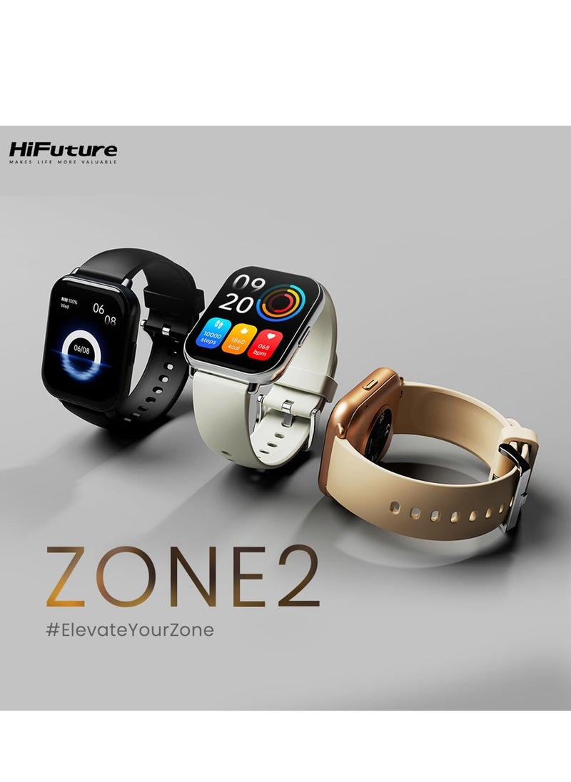 HiFuture - Zone 2 Bluetooth Calling Smart Watch, Silver White - Image 1