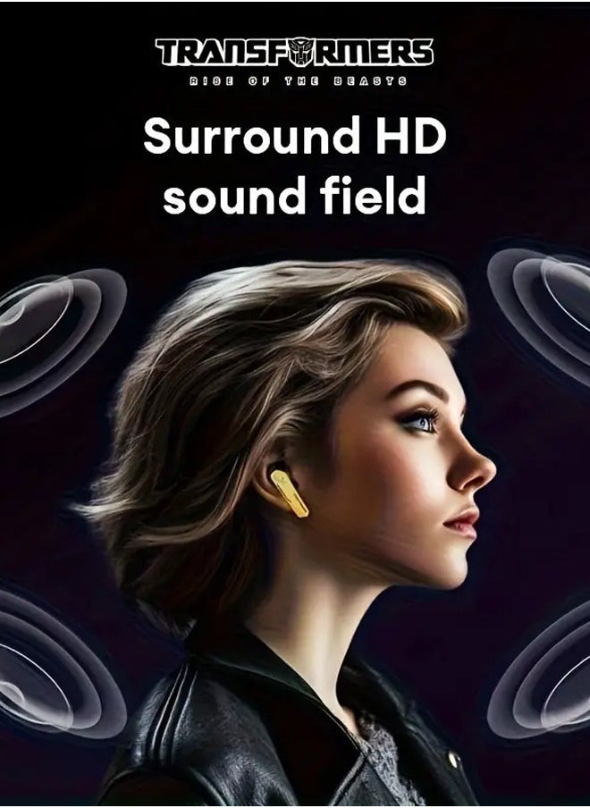 TRANSFORMERS - Transformers TF-T10 Wireless Bluetooth Earbuds Gaming Headphones Deep Bass Low Latency Game Headset with Built-in Microphone For Gaming Noise Canceling Headsets Black - Image 1