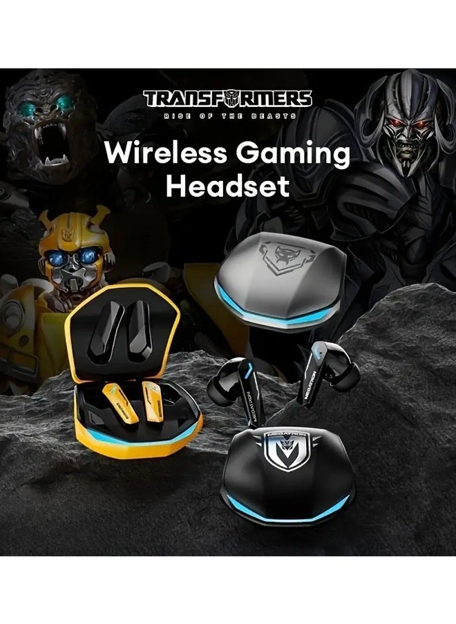 TRANSFORMERS - Transformers TF-T10 Wireless Bluetooth Earbuds Gaming Headphones Deep Bass Low Latency Game Headset with Built-in Microphone For Gaming Noise Canceling Headsets Black - Image 1
