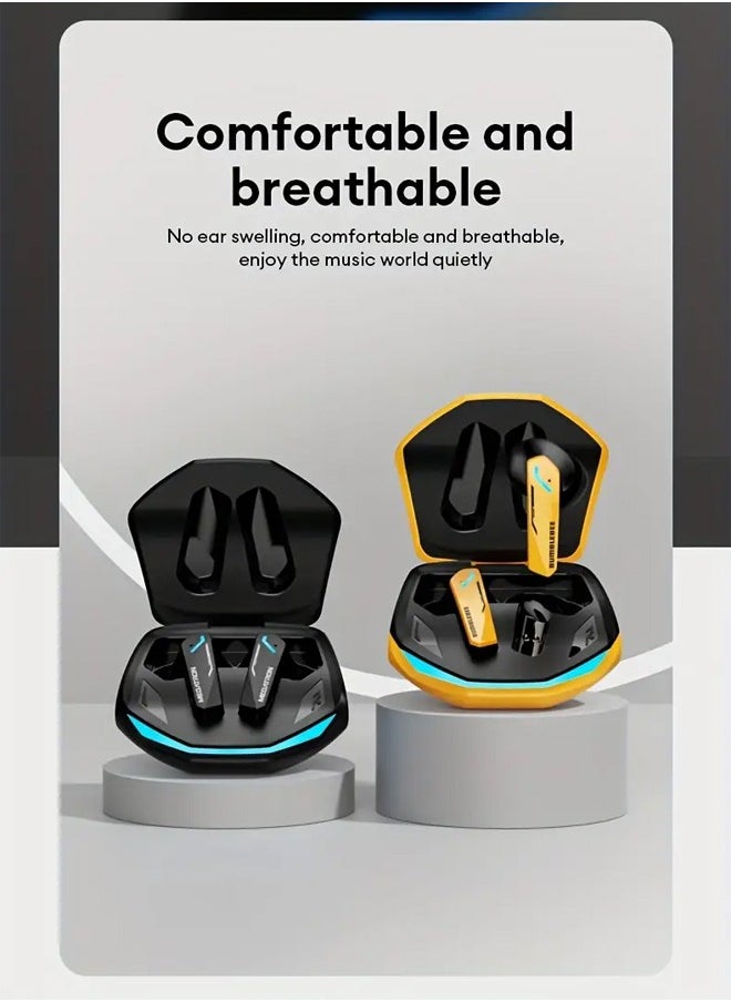 TRANSFORMERS - Transformers TF-T10 Wireless Bluetooth Earbuds Gaming Headphones Deep Bass Low Latency Game Headset with Built-in Microphone For Gaming Noise Canceling Headsets Black - Image 1