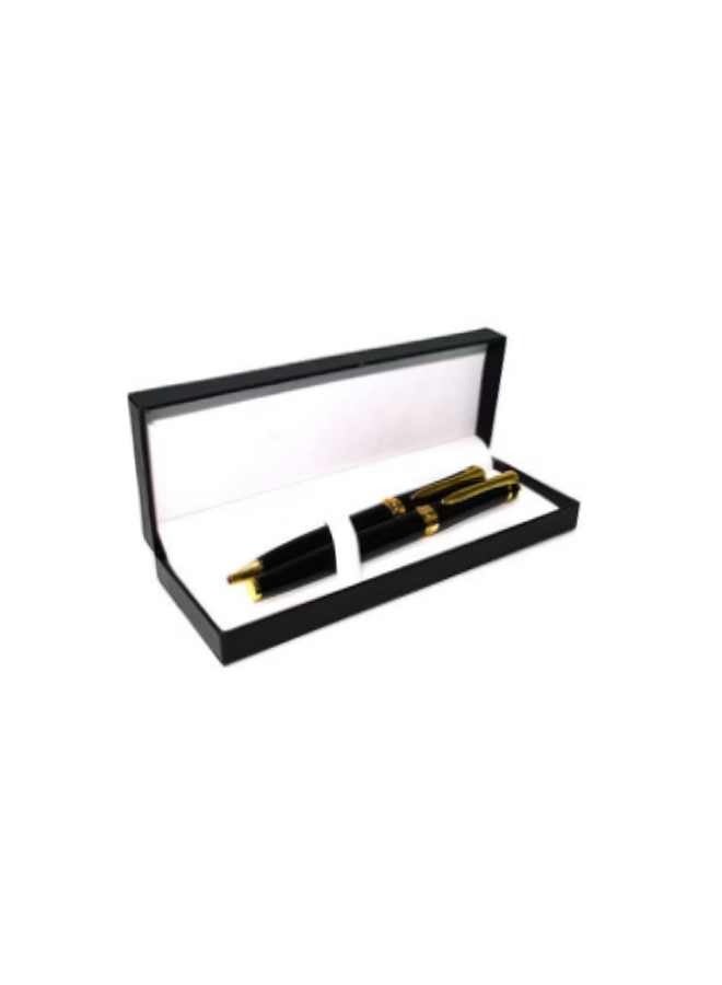 NIBEMINENT 2-Piece Stylish Ball Point Pen Set With Case Black/Gold