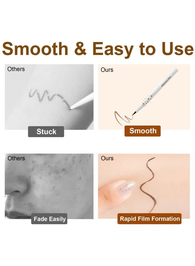 Rosarden قلم النمش - مقاوم للماء يدوم طويلاً يجف بسرعة لتزيين الوجه بالنمش الزائف - لإنشاء بشرة طبيعية مشمسة (بني فاتح) - Image 2