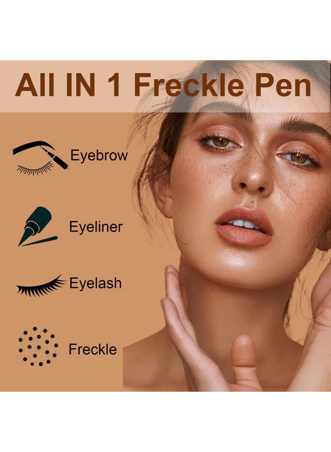 Rosarden قلم النمش - مقاوم للماء يدوم طويلاً يجف بسرعة لتزيين الوجه بالنمش الزائف - لإنشاء بشرة طبيعية مشمسة (بني فاتح) - Image 5