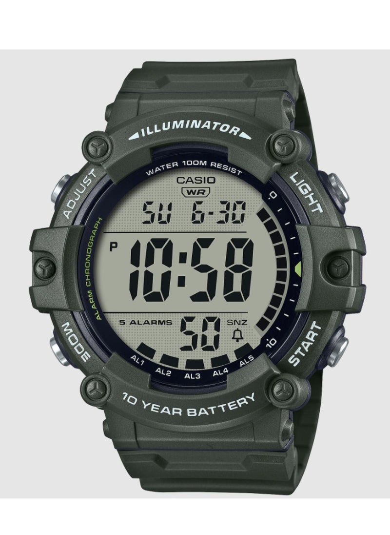 CASIO ساعة كاسيو للرجال بسوار من الراتنج رقمية AE-1500WHX-3AVDF  - Image 1