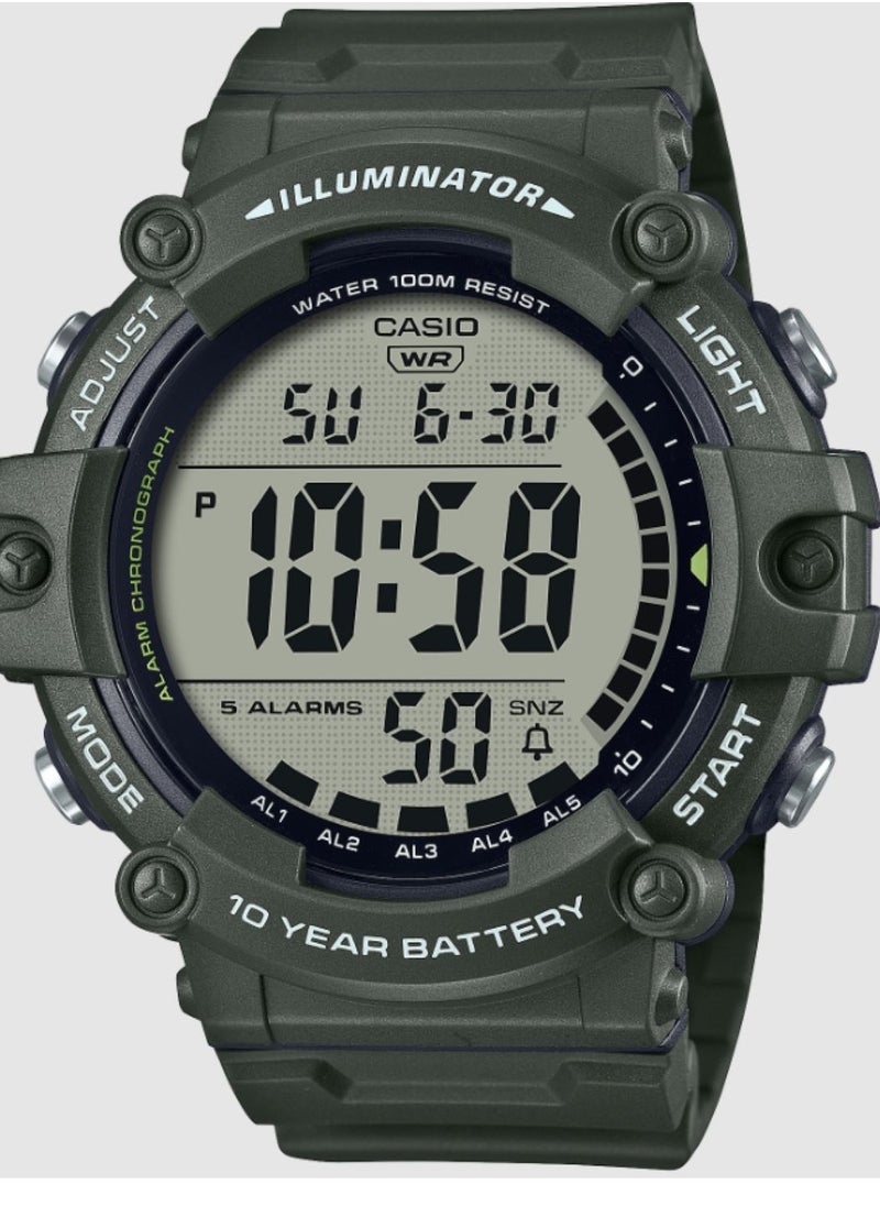 CASIO ساعة كاسيو للرجال بسوار من الراتنج رقمية AE-1500WHX-3AVDF  - Image 2