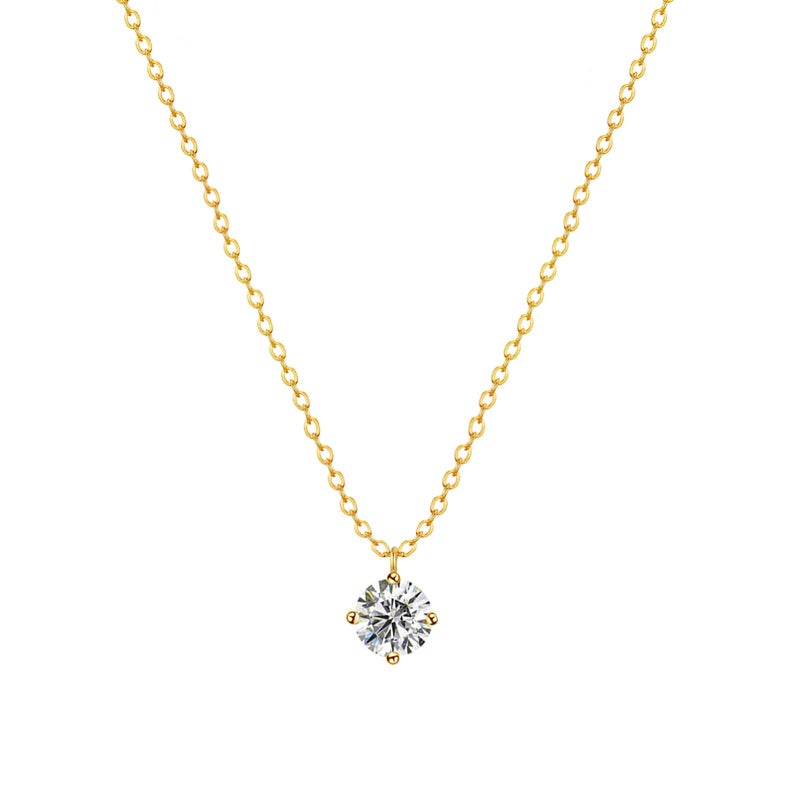 Zeffy Diamond Necklace Cubic Zirconia Necklaces Cute Tiny Gold Rhinestone Dainty Gold Necklace Jewelry Gifts for Women - Image 1