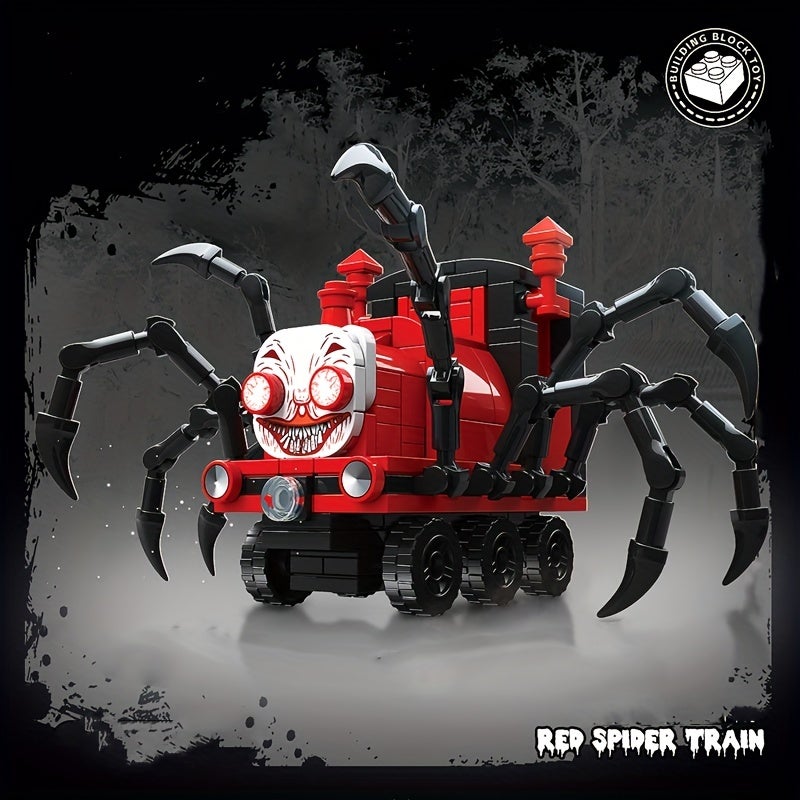 262 particle horror game red spider train assembly puzzle children toy model gift halloween decorations,New Year Gift, Assembly Model, Horror Game Accessory, Creepy Train, Spooky Design, Highquality Parts, Detailed Assembly, Horror Collectible, Buildable Model, Collectors Item, Horror Fans