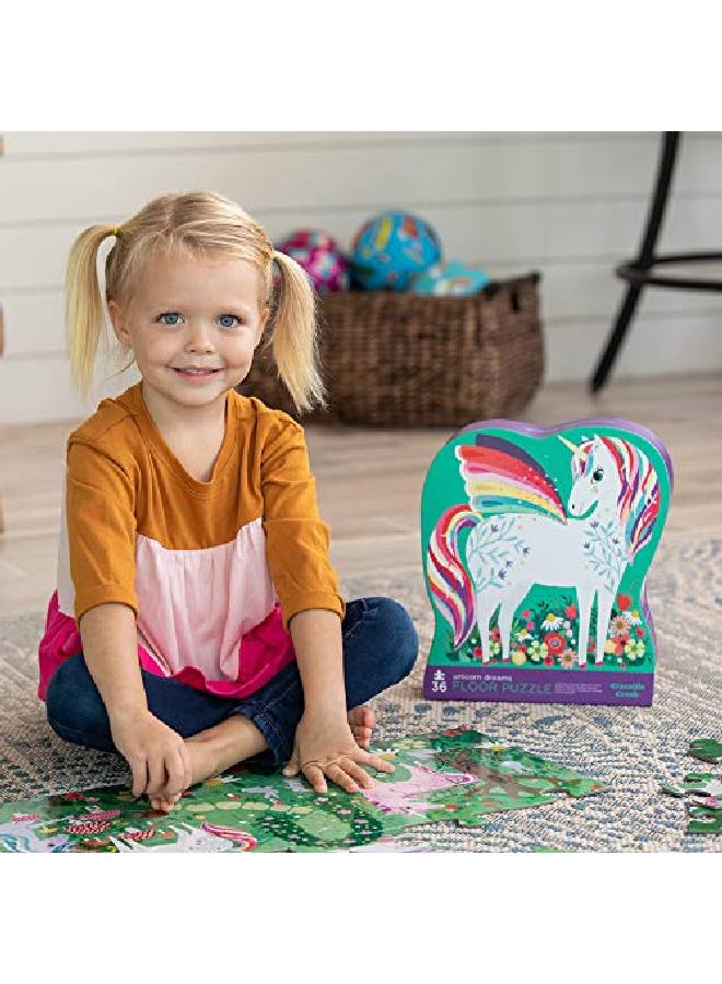 Crocodile Creek Unicorn Dreams 36 Piece Jigsaw Floor Puzzle With Heavyduty Box For Storage, Large 20" X 27" Completed Size, Designed For Kids Ages 3 Years And Up  - Image 4