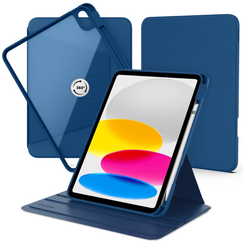 CACOE 360 Rotating Case for iPad (A16) 11th/10th Generation with Pencil Holder 2025/2022 11/10.9 inch, Shockproof Cover for iPad 11/10 Gen with Stand Function, Sky Blue - Image 1